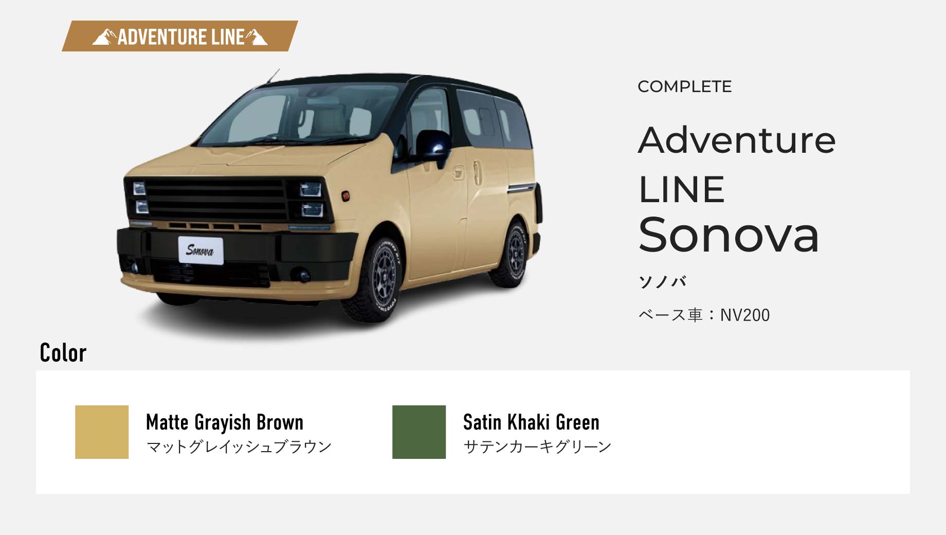 Adventure LINE Sonova。ベース車はNV200。