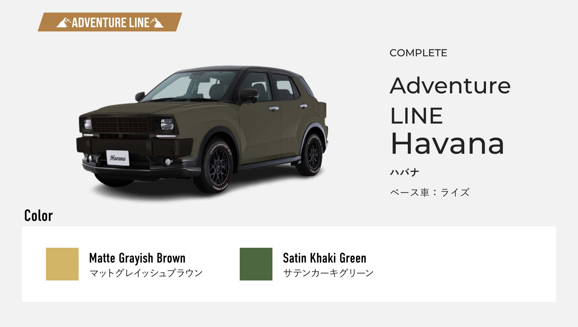 Adventure LINE Havana。ベース車はライズ。